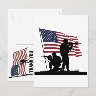 Thank You Veterans American Flag Memorial Day Helg Vykort