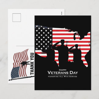 Thank You Veterans American Flag Memorial Day Helg Vykort