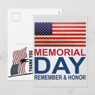 Thank You Veterans American Flag Memorial Day Helg Vykort