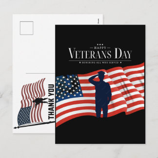 Thank You Veterans American Flag Memorial Day Helg Vykort