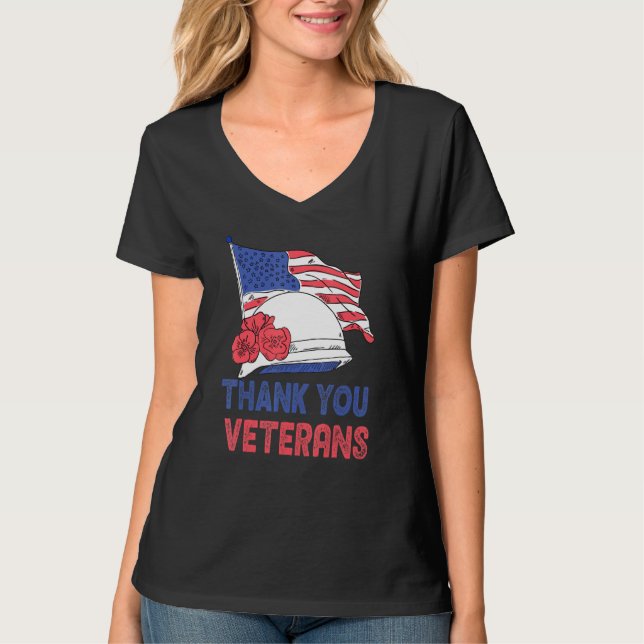 Thank You Veterans Service Patriot Veteran Day Ame T Shirt (Framsida)