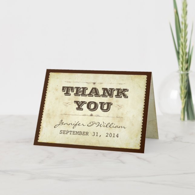 thank you vintage ticket cards tack kort (Framsida)