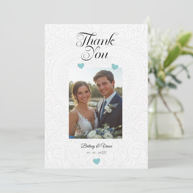 Thank You - Wedding Card Inbjudningar (Stående Fram)