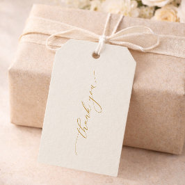 Thank You Wedding Favor Tag – Elegant Ivory Presentetikett