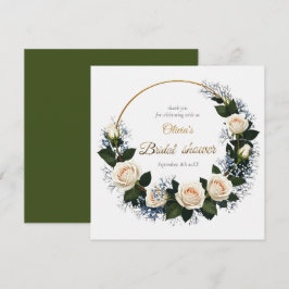 Thank You White Roses & Blue Baby’s Breath  Tack Kort