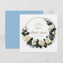 Thank You White Roses & Blue Baby’s Breath 