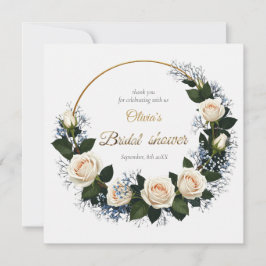 Thank You White Roses & Blue Baby’s Breath  Tack Kort