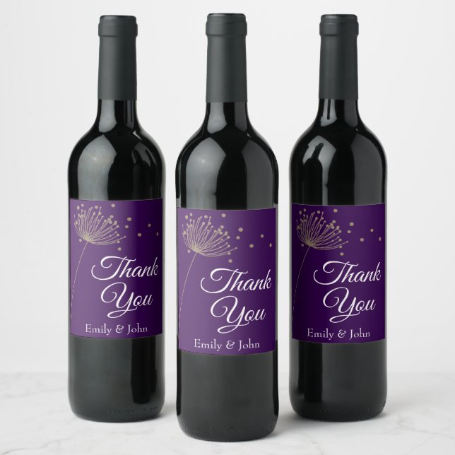 Thank you wine bottle favours vinflaska etikett (Flaskor)