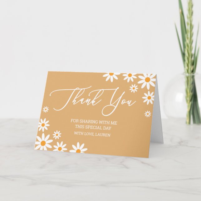 Thank yoy card boho Daisies  Tack Kort (Framsida)