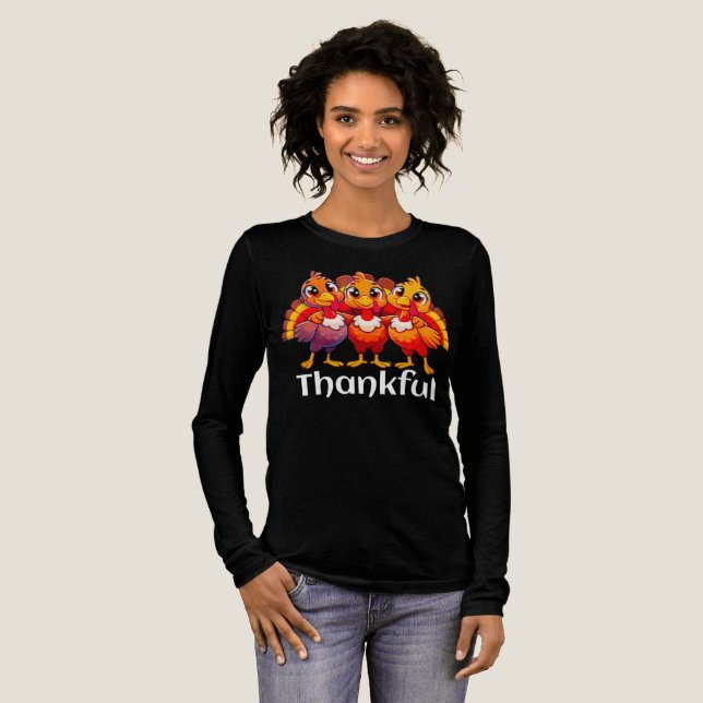 Thankful baby turkey funny cartoon  t shirt (Hel framsida)