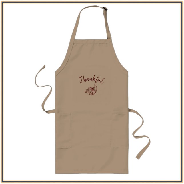 Thankful Cornucopia Långt Förkläde (Bookmark my store! https://www.zazzle.com/store/capricepetit)