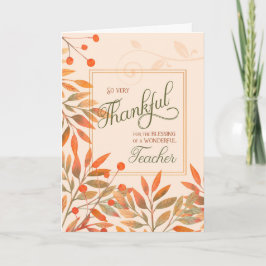 Thankful for a Wonderful Teacher Autumn Harvest Helgkort
