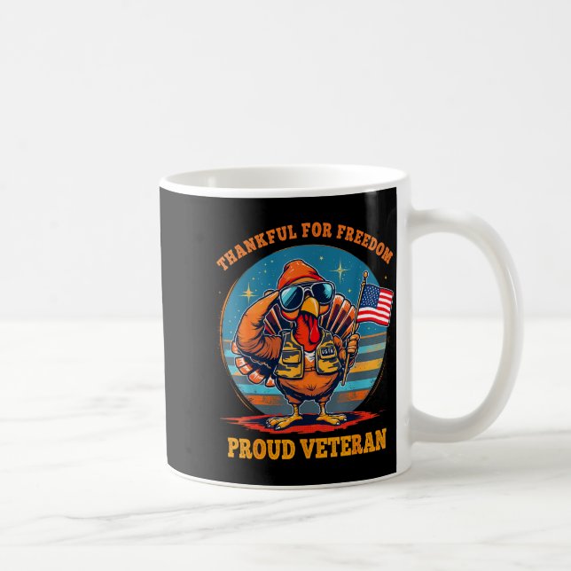 Thankful For Dom – Proud American Veteran Thanksgi Kaffemugg (Höger)