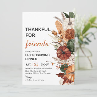Thankful For Friends Dinner Inbjudningar