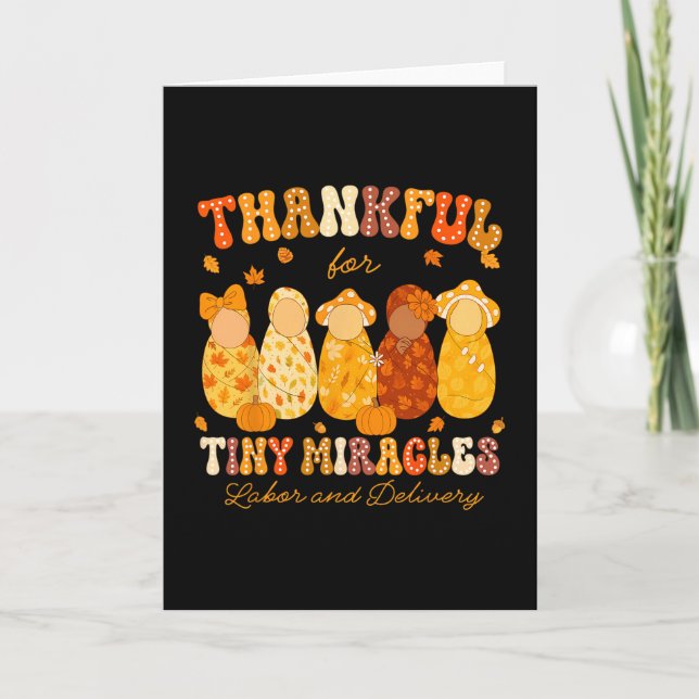Thankful For Tiny Miracles Labor Delivery Nurse Th Kort (Framsida)