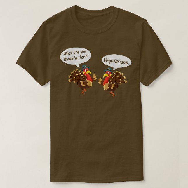 Thankful for Vegetarians Thanksgiving Funny  T Shirt (Design framsida)