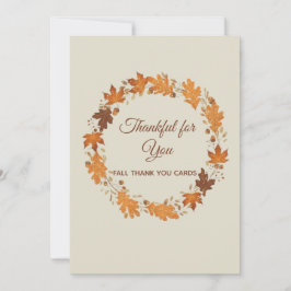 Thankful for You Fall Thank You Cards Tack Kort