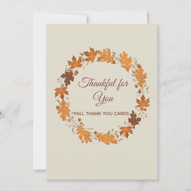Thankful for You Fall Thank You Cards Tack Kort (Framsida)