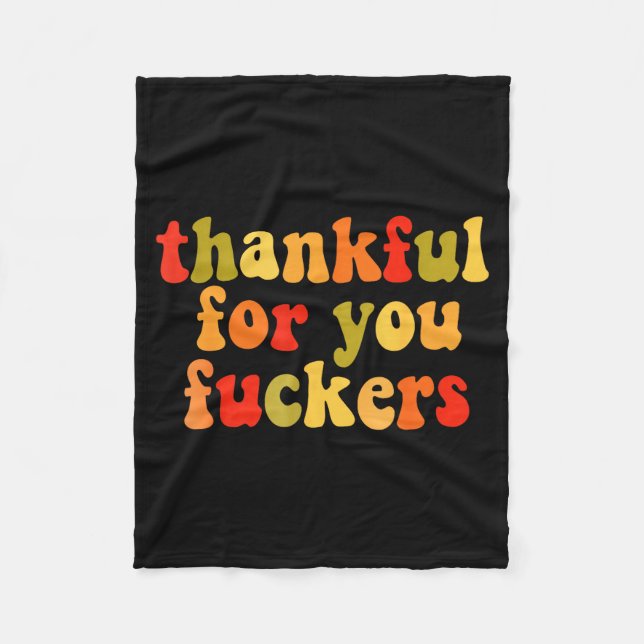 Thankful For You Forers Thanksgiving Happy Turkey  Fleecefilt (Framsidan)