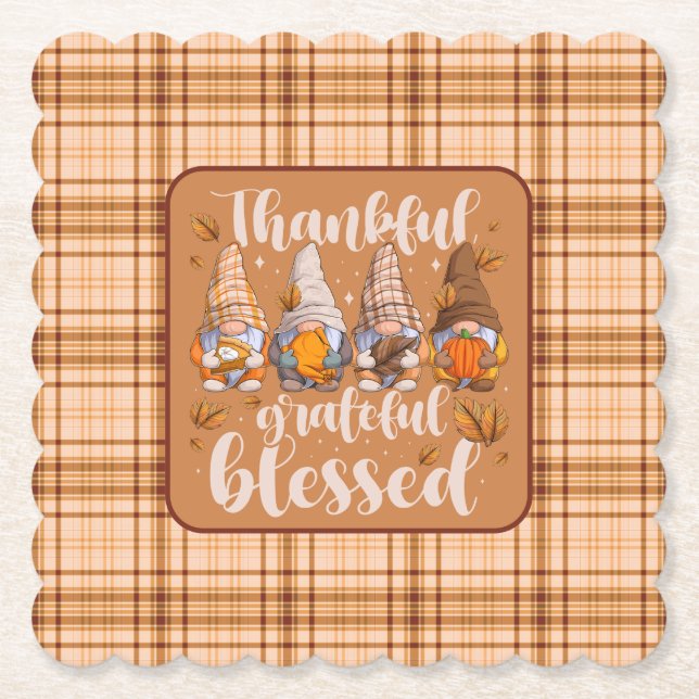 Thankful Gnomes – Autumn Blessings Underlägg Papper (Framsida)