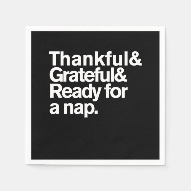 Thankful Grateful and Ready For a Nap Funny Thanks Pappersservett (Framsidan)