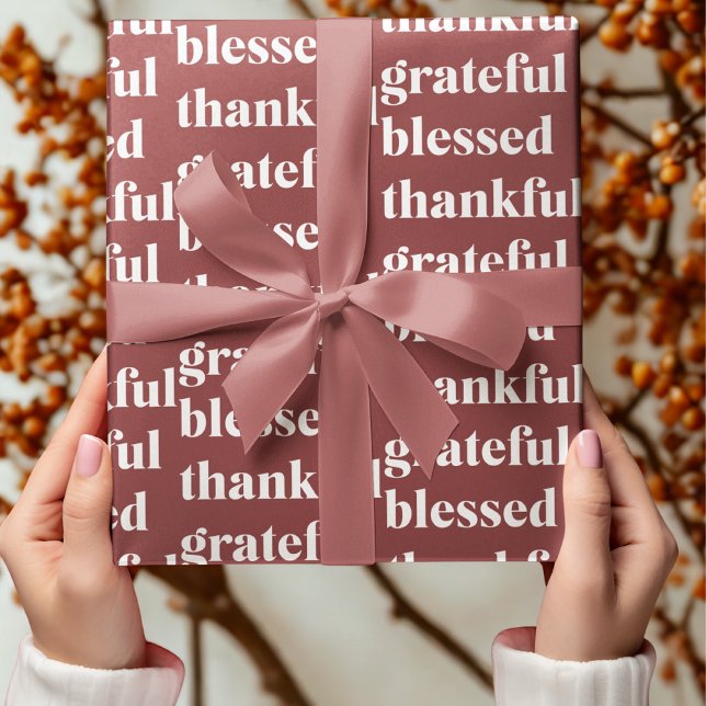 Thankful Grateful Blessed Autumn Presentpapper (Skapare uppladdad)