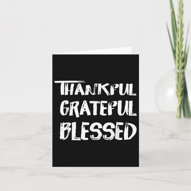 Thankful Grateful Blessed Christmas Shirts For Men Kort (Framsida)