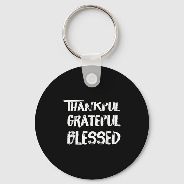 Thankful Grateful Blessed Christmas Shirts For Men Nyckelring (Framsida)