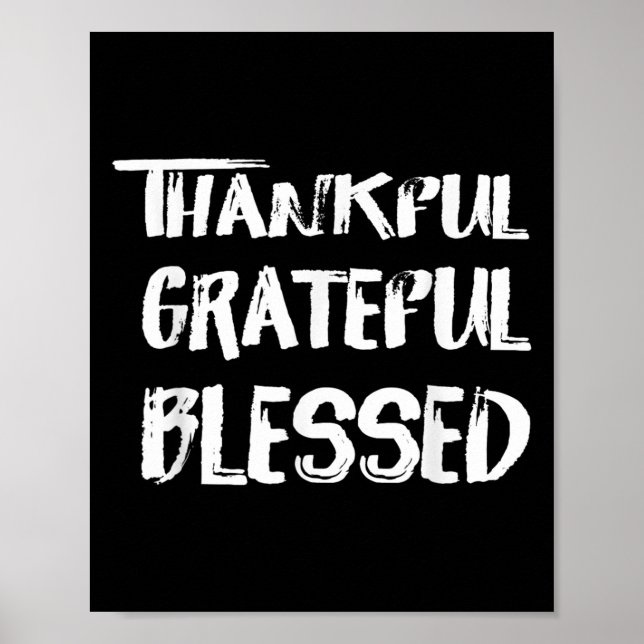 Thankful Grateful Blessed Christmas Shirts For Men Poster (Framsidan)