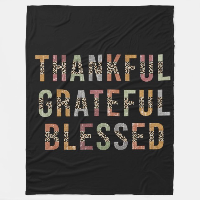 Thankful, Grateful, Blessed Fleecefilt (Framsidan)