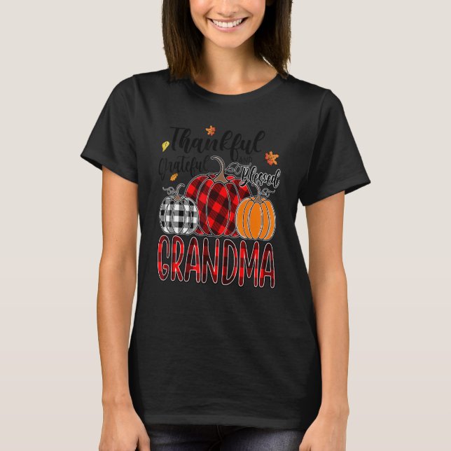 Thankful Grateful Blessed Grandma Pumpkin Truck Th T Shirt (Framsida)