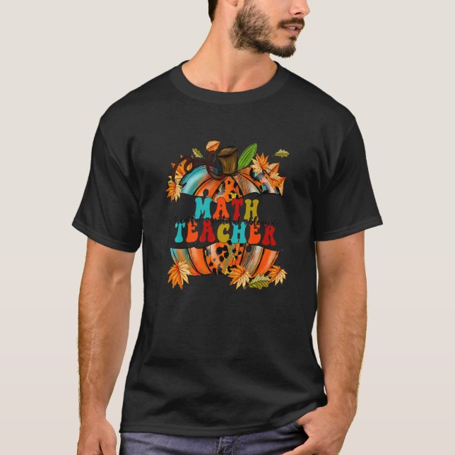 Thankful Grateful Blessed Math Teacher Pumpkin Aut T Shirt (Framsida)
