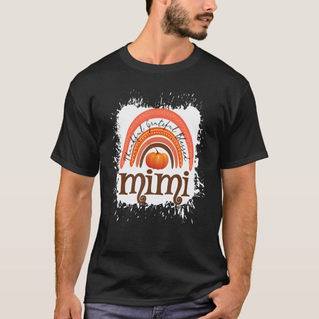 Thankful Grateful Blessed Mimi Fall Pumpkin Thanks T Shirt (Framsida)