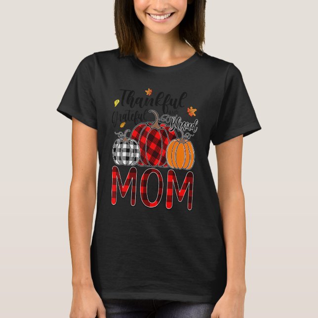 Thankful Grateful Blessed Mom Pumpkin Truck Thanks T Shirt (Framsida)
