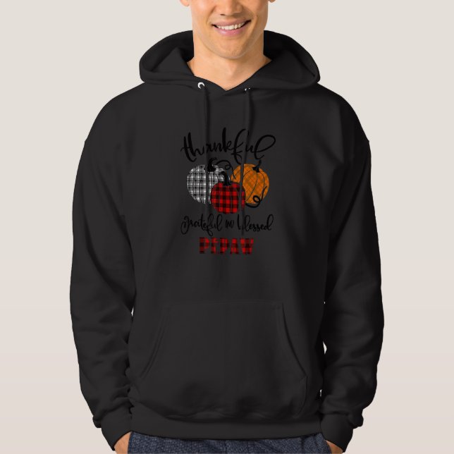 Thankful Grateful Blessed Pepaw Autumn Fall Pumpki Hoodie (Framsida)