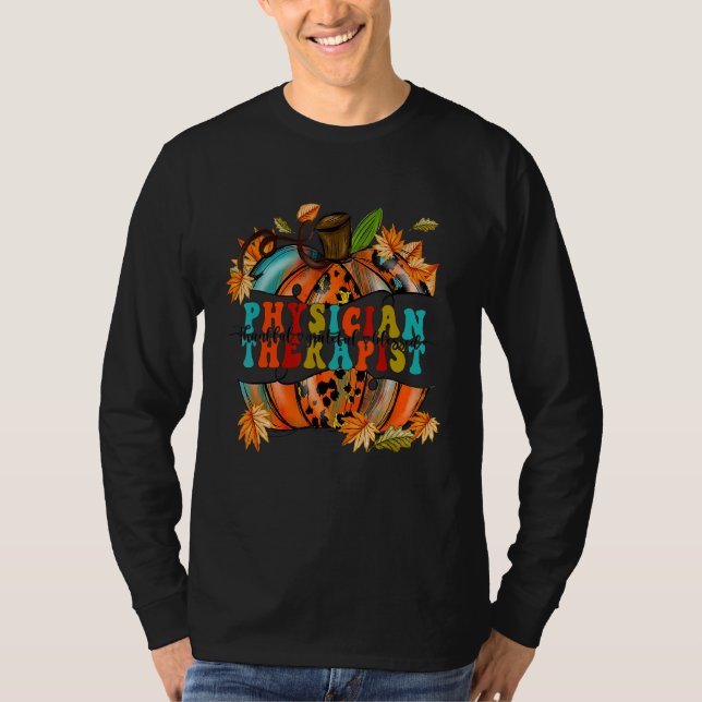 Thankful Grateful Blessed Physical Therapist Autum T Shirt (Framsida)