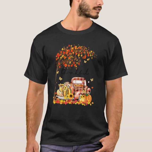 Thankful Grateful Blessed Pumpkin Truck Its Fall Y T Shirt (Framsida)