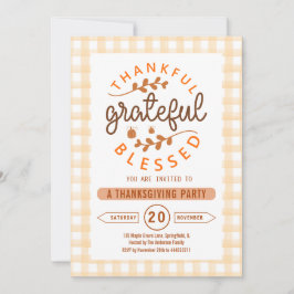 Thankful Grateful Blessed Thanksgiving Party Inbjudningar