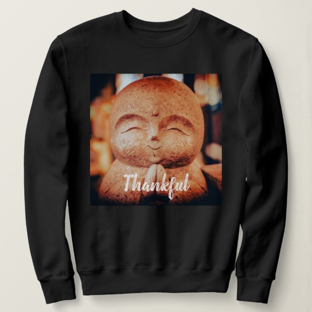 Thankful Happy Buddha Women's T Shirt (Design framsida)