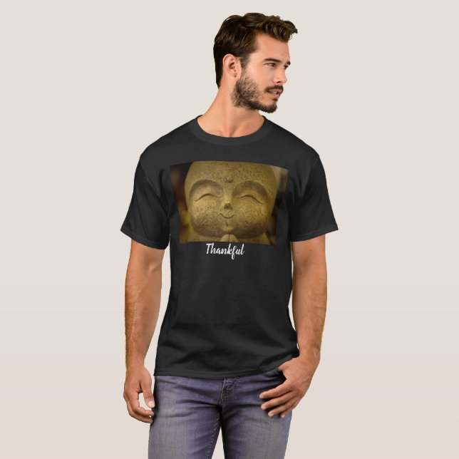 Thankful Happy Smiling Buddhas Men's T Shirt (Hel framsida)