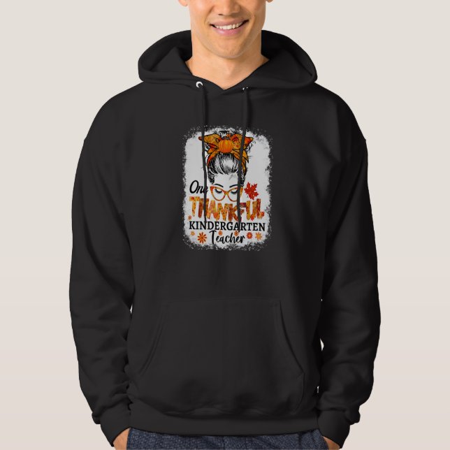 thankful kindergarten teacher fall thanksgiving me hoodie (Framsida)