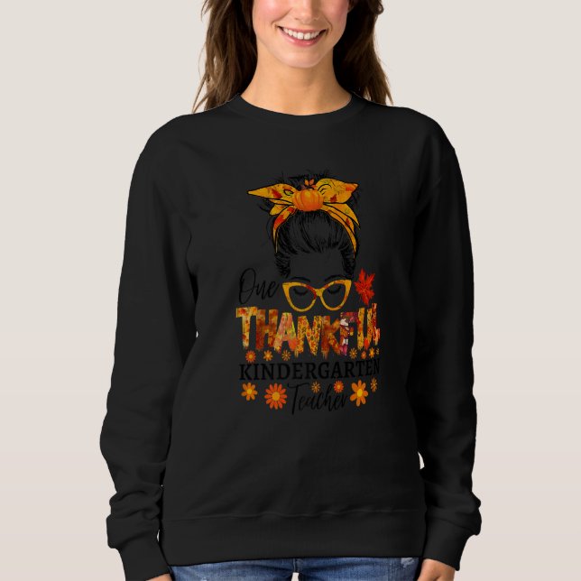 thankful kindergarten teacher fall thanksgiving me t shirt (Framsida)