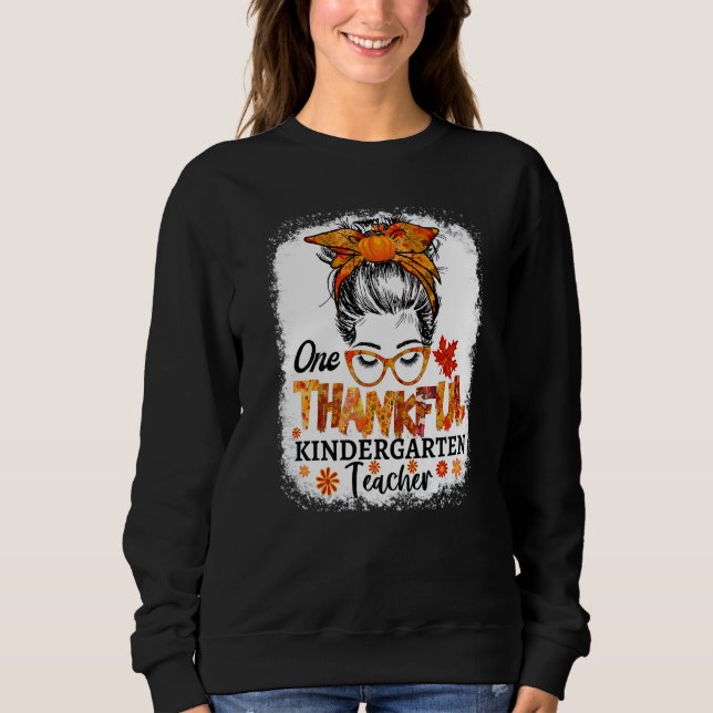 thankful kindergarten teacher fall thanksgiving me t shirt (Framsida)