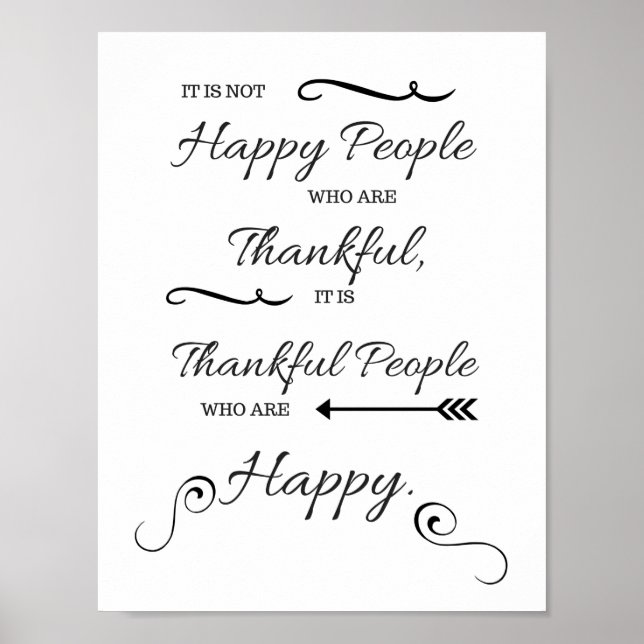 Thankful People are Happy Poster (Framsidan)