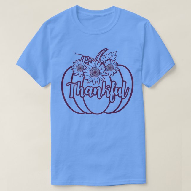 Thankful Pumpkin Clothing Fall Autumn T Shirt (Design framsida)