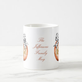 Thankful Pumpkin with Polka Dot Bow Personalized Kaffemugg