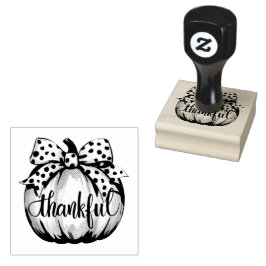 Thankful Pumpkin with Polka Dot Bow  Stämpel