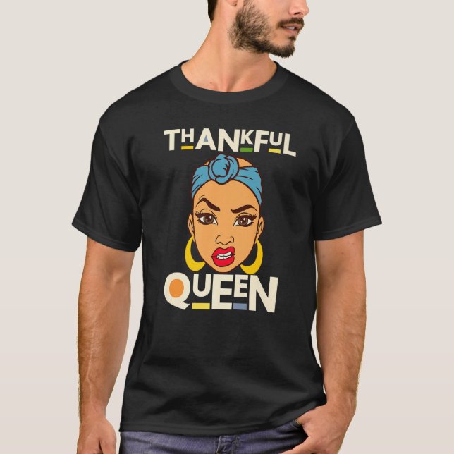 Thankful Sister Black Girl Magic Brown Skin Girls  T Shirt (Framsida)