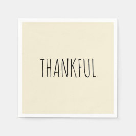 THANKFUL Thanksgiving Cream & Black Cocktail Pappersservett