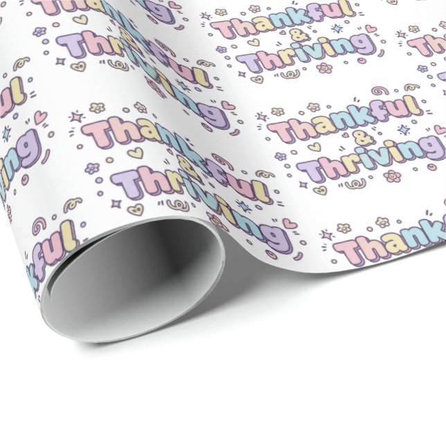 Thankful & Thriving Wrapping Paper Presentpapper (Rullad Hörn)